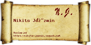Nikits Jázmin névjegykártya